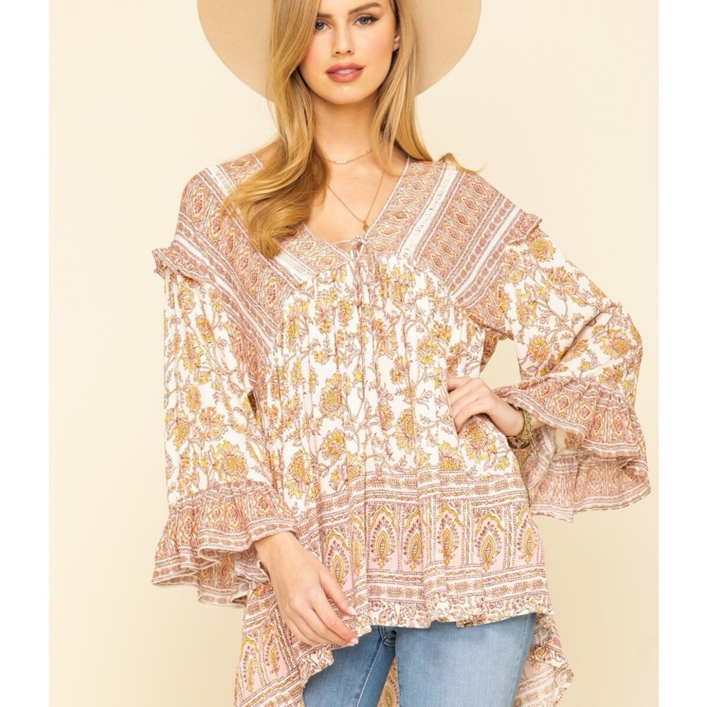 Free People Moonlight Floral Boho Tunic Sz. Med